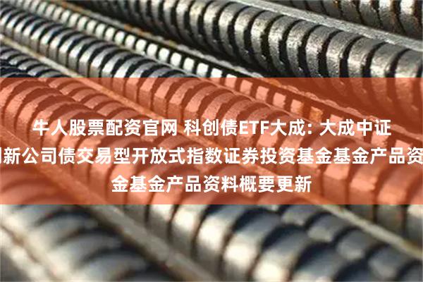 牛人股票配资官网 科创债ETF大成: 大成中证AAA科技创新公司债交易型开放式指数证券投资基金基金产品资料概要更新