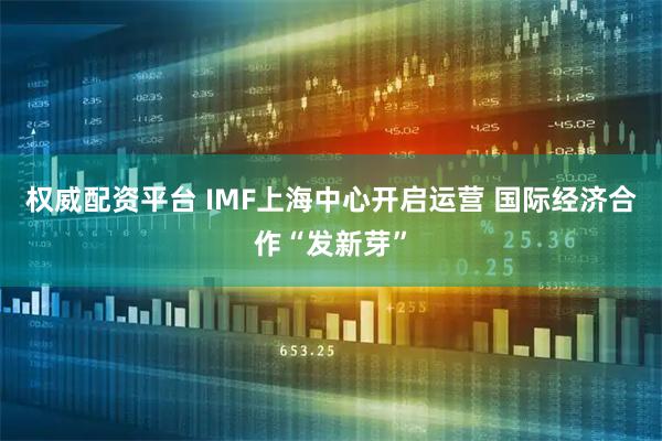 权威配资平台 IMF上海中心开启运营 国际经济合作“发新芽”